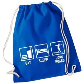 EAT SLEEP PLAYSI ! Gymbag Rucksack Turnbeutel Tasche Backpack für Pausenhof, Schule, Sport, Urlaub