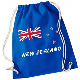 NEW ZEALAND GYMBAG FLAGGE NEUSEELAND Blau Navy Schwarz Rucksack Gymsac Back pack Ranzen Sporttasche Turnbeutel