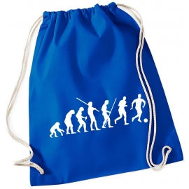 Evolution FUSSBALL ! Gymbag Rucksack Turnbeutel Tasche Backpack für Pausenhof, Schule, Sport, Urlaub