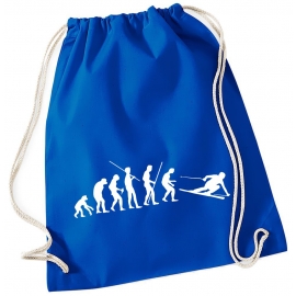 Evolution SKI ! Gymbag Rucksack Turnbeutel Tasche Backpack für Pausenhof, Schule, Sport, Urlaub