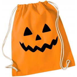 HALLOWEEN Rucksack Turnbeutel mit Kürbis zun Sammeln von Süssigkeiten ! Gymbag Rucksack Turnbeutel Tasche Helloween Kostüm Verkelidung, Schule Sport