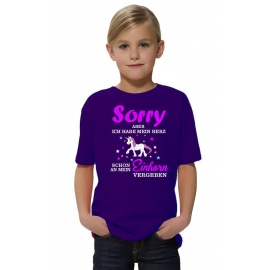 Sorry aber ich habe mein Herz schon an mein Einhorn vergeben ! - Einhorn Sterne Kids Gr.116 128 140 152 164 cm Einschulung, erster Schultag, 1. Klasse, Kindergartenabschieds Shirt