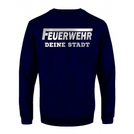 FEUERWEHR SWEATSHIRT MIT DEINER STADT / ORT reflektierender Druck vorne + hinten  S M L XL 2XL 3XL 4XL 5XL FF BF