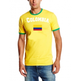 Kolumbien T-Shirt mit DEINEM NAMEN + NUMMER Ringer gelb