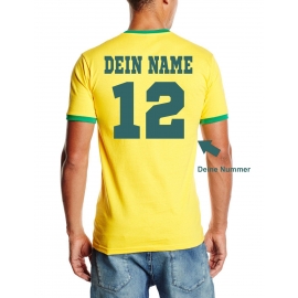 Kolumbien T-Shirt mit DEINEM NAMEN + NUMMER Ringer gelb