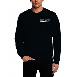 SECURITY - SWEATSHIRT reflektierender Druck vorne + hinten  S M L XL XXL 3XL 4XL 5XL Schwarz