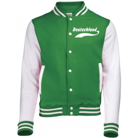 DEUTSCHLAND Collegejacke GREEN Germany WM 2018 Fussball XS S M L XL XXL Druck vorne + hinten Erwachsene und Kinder