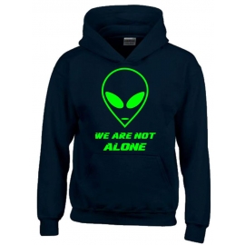 We are not alone ! Alien Kinder Sweatshirt mit Kapuze HOODIE Kids Gr.128 - 164 cm