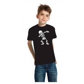Dabbing Skelett schwarz oder dunkelblau Hoodie Sweatshirt mit Kapuze oder T-Shirt Gr. 116 128 140 152 164 cm