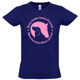 Meine beiden besten Freunde - sprechen kein Wort mit mir. T-SHIRT Gr. 116 128 140 152 164 cm Reiten Hund und Pferd