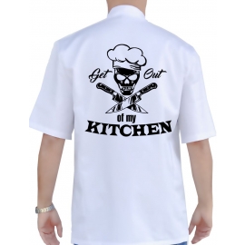 Get out of my kitchen !  KOCHJACKE GUSTAV schwarz, weiss Gr. 44 46 48 50 52 54 56 58 60 62 64 66