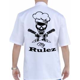 My Rulez !  KOCHJACKE GUSTAV schwarz, weiss Gr. 44 46 48 50 52 54 56 58 60 62 64 66