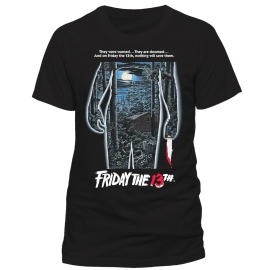 FRIDAY 13TH MOVIE SHEET ! ORIGINAL T-Shirt schwarz Grössen S M L XL 2XL Freitag der 13.