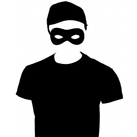 Dieb Kostüm Einbrecher Set Maske T-Shirt Cap schwarz S M L XL XXL 3XL 4XL 5XL und Kinderkostüm 104 116 128 140 152 164cm