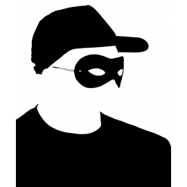 KLEPTOMANE Kostüm Einbrecher Set Maske, T-Shirt, Cap schwarz S M L XL XXL 3XL 4XL 5XL und Kinderkostüm 104 116 128 140 152 164cm