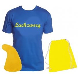ZWERGEN  Kostüm Partyzwerg Lachzwerg Giftzwerg Flirtzwerg Premium Gruppenkostüm T-Shirt + Zwergenmütze + Sack Gr.S M L XL XXL 3XL 4XL 5XL