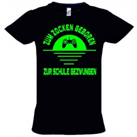 ZUM ZOCKEN GEBOREN - ZUR SCHULE GEZWUNGEN ! T-Shirt Gr. 116 128 140 152 164 cm