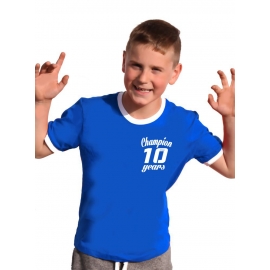 Champion 10 Jahre ! Geburtstags T-Shirt Ringer-blau