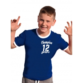 Champion 12 Jahre ! Geburtstags T-Shirt Ringer-blau