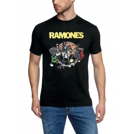 THE RAMONES ILLO cartoon ORIGINAL Schwarz Grössen S M L XL