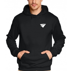 Papierflieger Small Logo  T-Shirt oder Hoodie SCHWARZ S M L XL 2XL 3XL 4XL 5XL