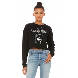 Viva Las Vegas Bauchfrei Sweatshirt original crops TOP CROP Damen Sweater kurz geschnitten S M L XL Friday Club BViva Las Vegasck