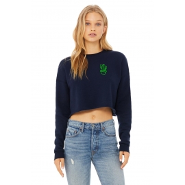 Kaktus klein Bauchfrei Sweatshirt original crops TOP CROP Damen Sweater kurz geschnitten S M L XL navy neongrün