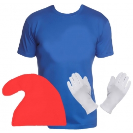 ROT-BLAUER Zwerg Kostümset Zwergenmütze + Handschuhe + Shirt oder Sweatshirt Hoodie Gruppenkostüm Gr.S - 5XL