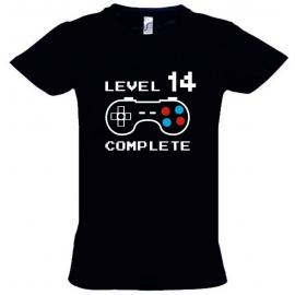 Level 14 complete T-Shirt oder Hoodie Sweatshirt für Kinder 14 Jahre Geburtstag Geschenk Gamer Konsole Gr. 152 164 cm oder Herren XS S M