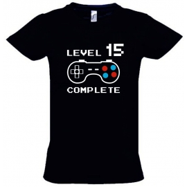 LEVEL 15 complete T-Shirt oder Hoodie Sweatshirt für Kinder 15 Jahre Geburtstag Geschenk Gamer Konsole Gr. 152 164 cm oder Herren XS S M