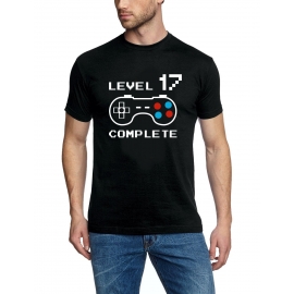 Level 17 complete T-Shirt oder Hoodie Sweatshirt für Kinder 17 JAHRE Geburtstag Geschenk Gamer Konsole Gr. XS S M L XL