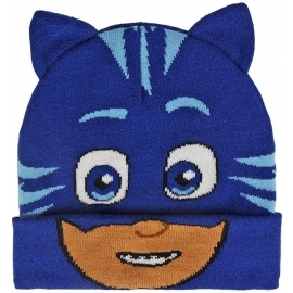 PJ MASK Catboy Mütze Kinder Original Pyjama Helden in Schlafanzug Wintermütze Jungen und Mädchen Blau 3D Effekt