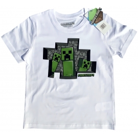 Minecraft T-Shirt Jungen und Mädchen 116 128 140 152 cm weiß 6 8 10 12 Jahre