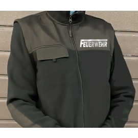 Feuerwehr - FLEECEJACKE - reflektierender Druck vorne Navy S M L XL XXL XXXL 4XL Freiwillige Feuerwehr FF BF THW mit abnehmbaren Ärmeln als Weste