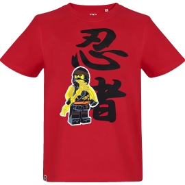 Lego Ninjago Kinder T-Shirt Rot - Schwarz Schwert Jungen + Mädchen Gr. 104 116 128 140 Lego Wear original. Auf Wunsch mit Name des Kindes personalisiert.