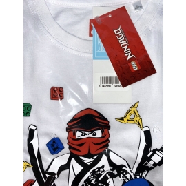 Lego Ninjago Kinder T-Shirt weisß LOGO All Jungen + Mädchen Gr. 104 116 128 140 Lego Wear original. Auf Wunsch mit Name des Kindes personalisiert.