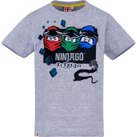 Lego Ninjago Kinder T-Shirt grau Dragon Jungen + Mädchen Gr. 104 116 128 140 Lego Wear original. Auf Wunsch mit Namen des Kindes aufgedruckt.