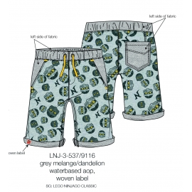 Lego Ninjago Sommershorts Jungen kurze Hose grau LNJ 3-537 in den Gr.104 116 128 140 4 6 8 10 Jahre Kindershorts