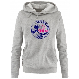 Saltwater Heart Damen Hoodie Sweatshirt mit Kapuze Gr. M L XL XXL Küsten Pullover für Meer Kind Strand Deich