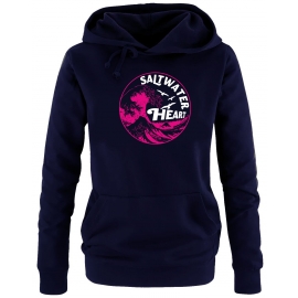 Saltwater Heart Damen Hoodie Sweatshirt mit Kapuze Gr. M L XL XXL Küsten Pullover für Meer Kind Strand Deich