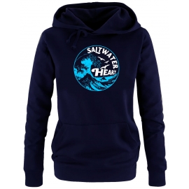 Saltwater Heart Damen Hoodie Sweatshirt mit Kapuze Gr. M L XL XXL Küsten Pullover für Meer Kind Strand Deich