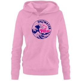 Saltwater Heart Damen Hoodie Sweatshirt mit Kapuze Gr. M L XL XXL Küsten Pullover für Meer Kind Strand Deich