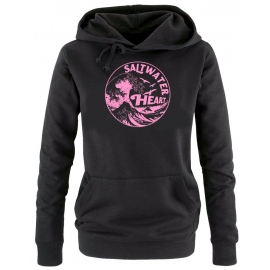 Saltwater Heart Damen Hoodie Sweatshirt mit Kapuze Gr. M L XL XXL Küsten Pullover für Meer Kind Strand Deich