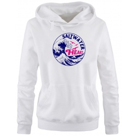 Saltwater Heart Damen Hoodie Sweatshirt mit Kapuze Gr. M L XL XXL Küsten Pullover für Meer Kind Strand Deich