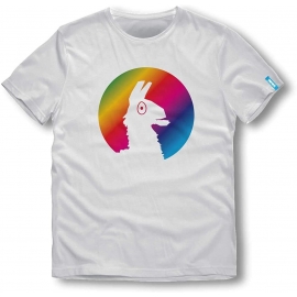 FORTNITE T-SHIRT WEISS Erwachsene Gr. S M L XL Jahre Lama Loot Rainbow