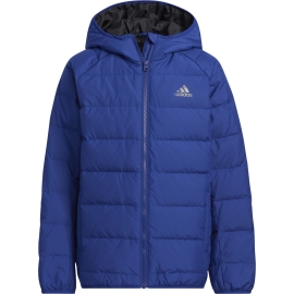 Adidas Kinderjacke Froozy Gr. 128 134 140 152 164 176 leichte Winterjacke mit Daunen Jungen + Mädchen Blau