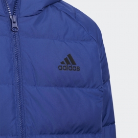 Adidas Kinderjacke Froozy Gr. 128 134 140 152 164 176 leichte Winterjacke mit Daunen Jungen + Mädchen Blau