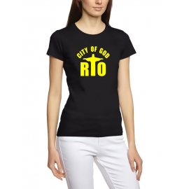 RIO city of GOD GIRLY T-SHIRT SCHWARZ