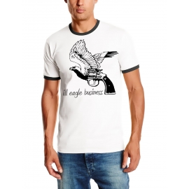 Ill eagle business ringer t-shirt weiss