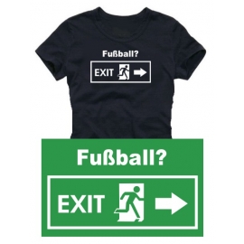 Girly T-Shirt Schwarz Notausgang Fußball